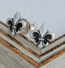 Ohrringe "Fleur de Lis" 925 Silber, matt, Handgefertigt