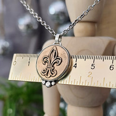 Kettenanhänger "Vintage Lilie" 925 Silber & Bronze