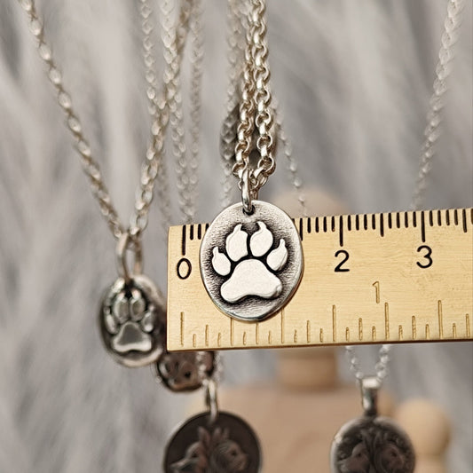Hundepfote Kettenanhänger Silber, handgefertigt in Deutschland