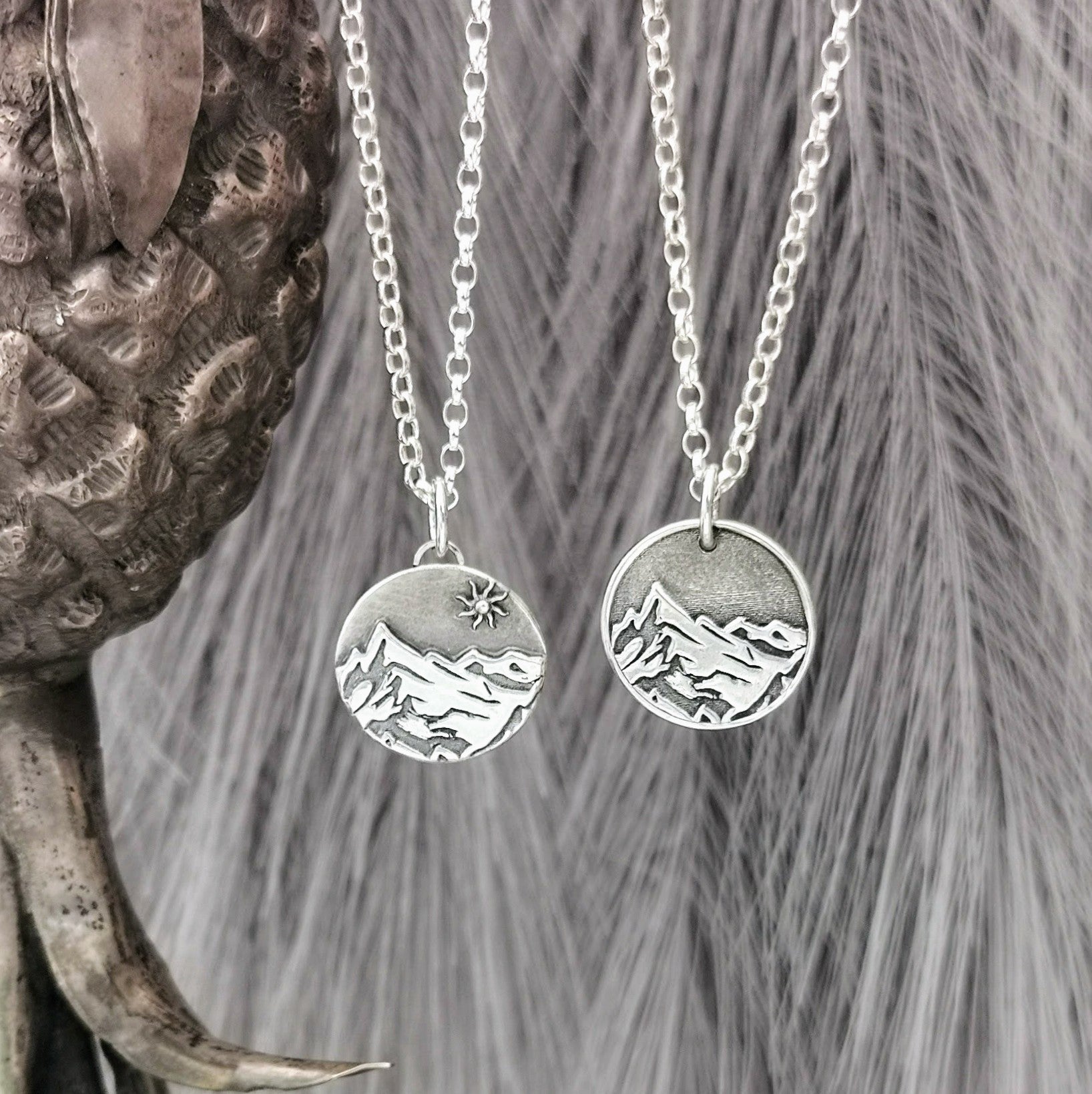 Kettenanhänger "Berggipfel" recyceltes Silber