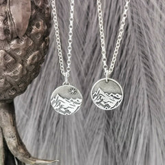 Kettenanhänger "Berggipfel" recyceltes Silber