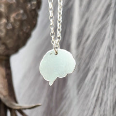 Kettenanhänger "Gehirn mit Herz" aus recyceltem 925er Silber mit 24Karat Gold, handgefertigt