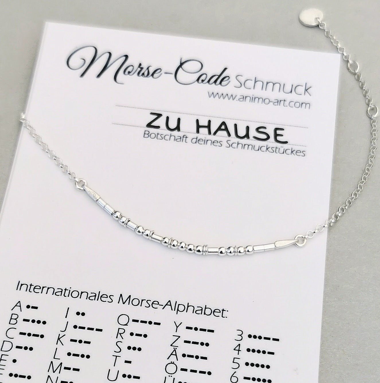 Morse - Code Silberarmband - animoART