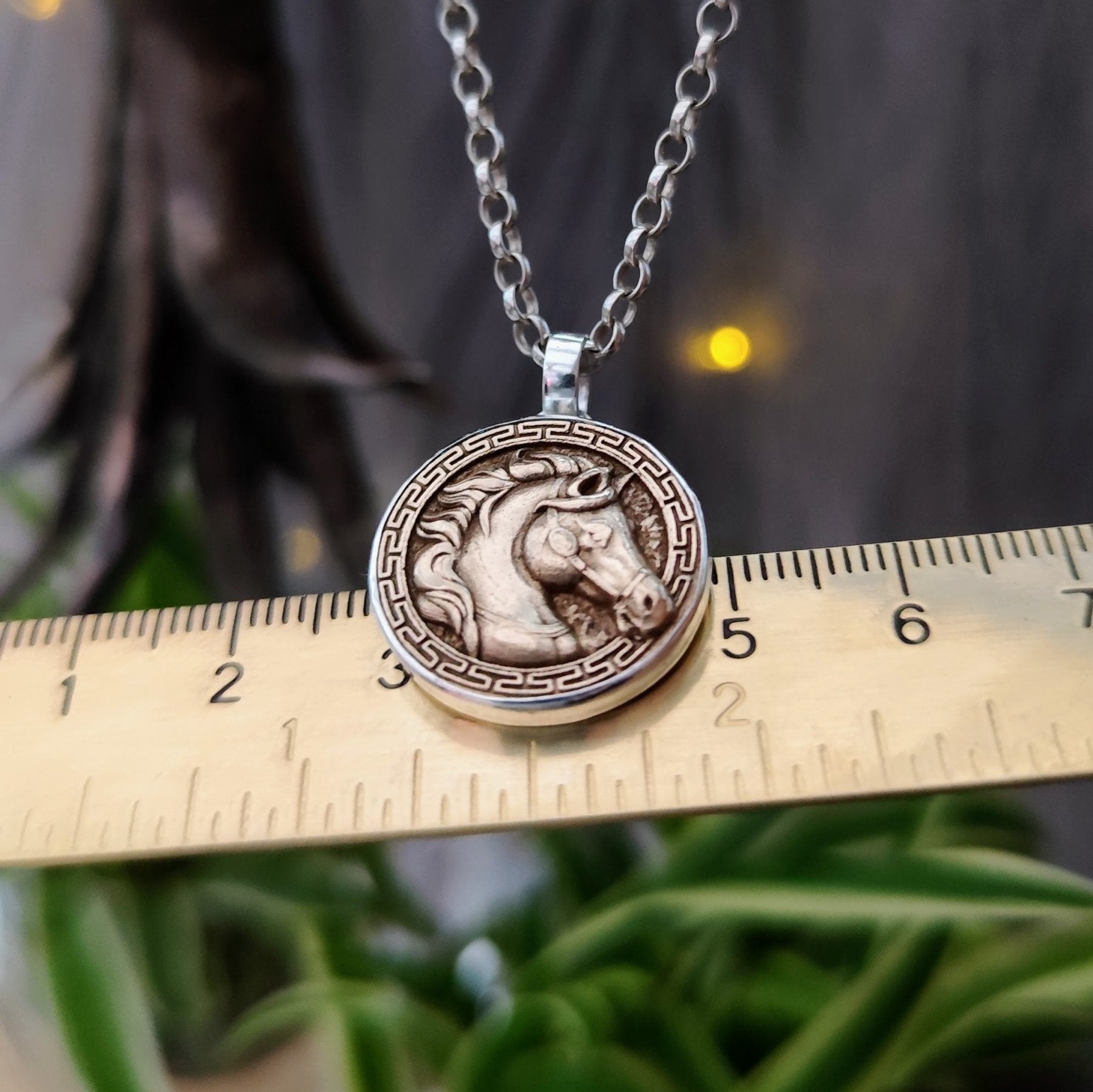 Kettenanhänger "Pferdekopf" recyceltes Sterlingsilber + Bronze, handgefertigt