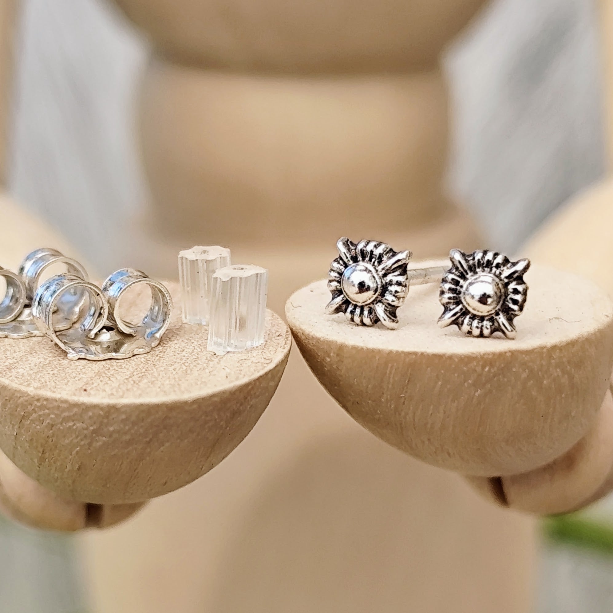 Ohrringe "Kleines Ornament" Ohrstecker, recyceltes 925er Silber