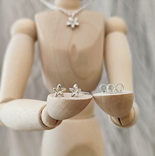 Schmuck - Set "Blüten" recyceltes Silber