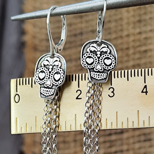 Ohrringe La Catrina in love - aus recyceltem 925er Silber