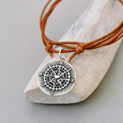 Kettenanhänger "Kompass mit Herz" recyceltes Silber - animoART