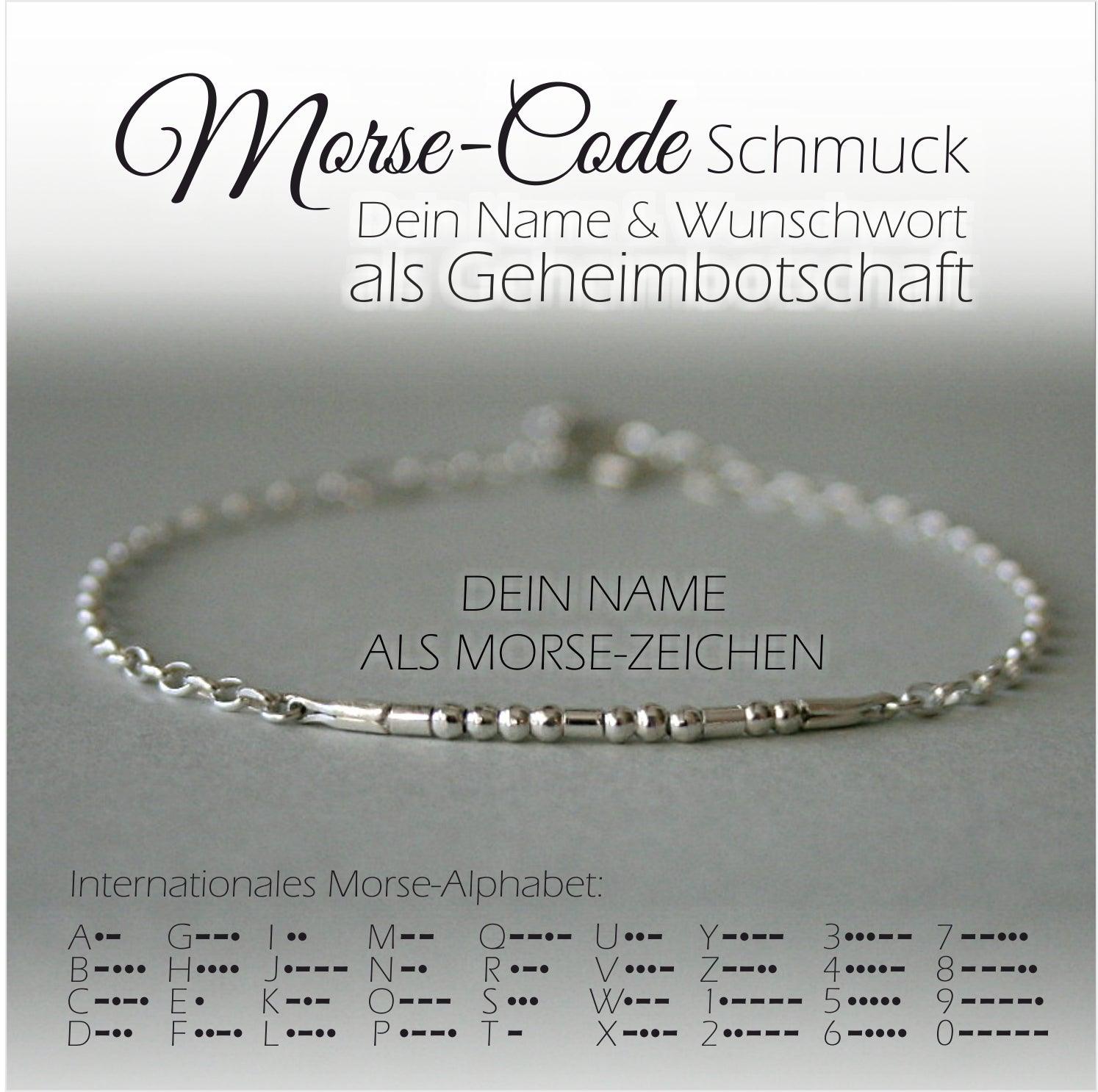 Morse - Code Armband mit Silberkette - animoART