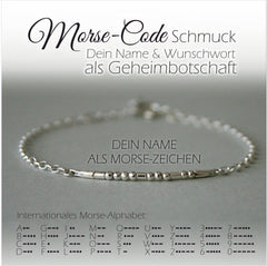 Morse - Code Armband mit Silberkette - animoART
