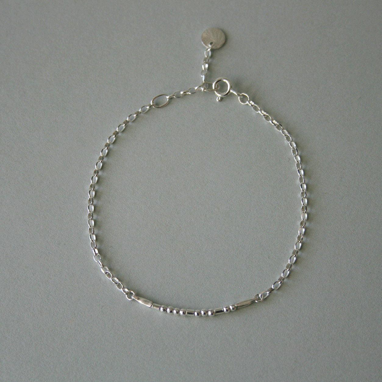 Morse - Code Armband mit Silberkette - animoART