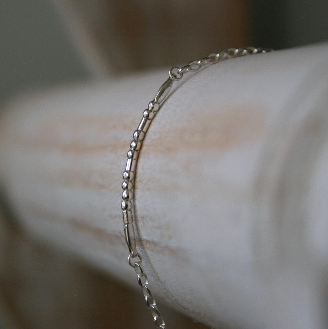 Morse - Code Armband mit Silberkette - animoART