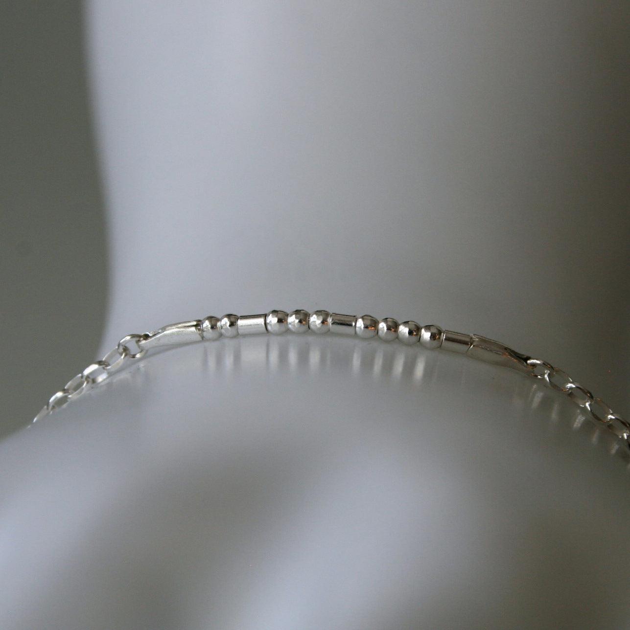 Morse - Code Armband mit Silberkette - animoART