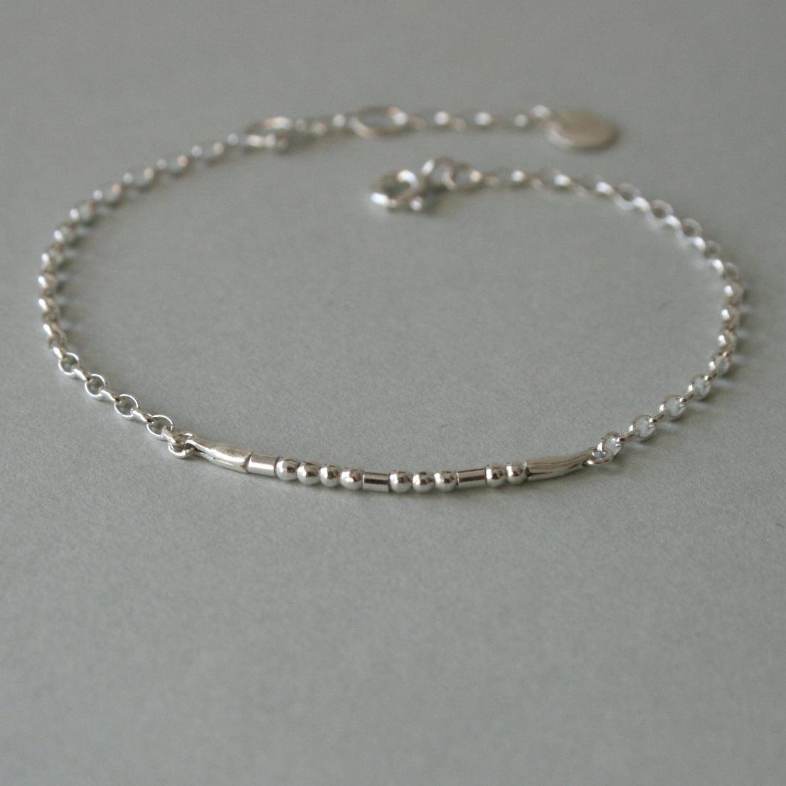 Morse - Code Armband mit Silberkette - animoART