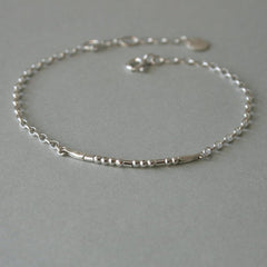 Morse - Code Armband mit Silberkette - animoART