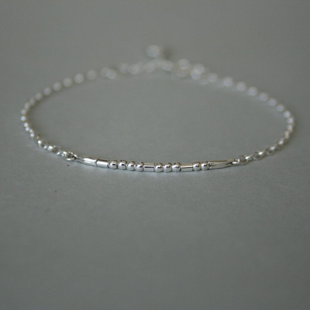 Morse - Code Armband mit Silberkette - animoART
