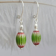 Farbenfrohe Ohrringe mit Millefiori Perlen, 925er Silber - animoART