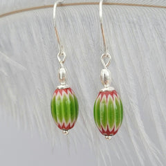 Farbenfrohe Ohrringe mit Millefiori Perlen, 925er Silber - animoART