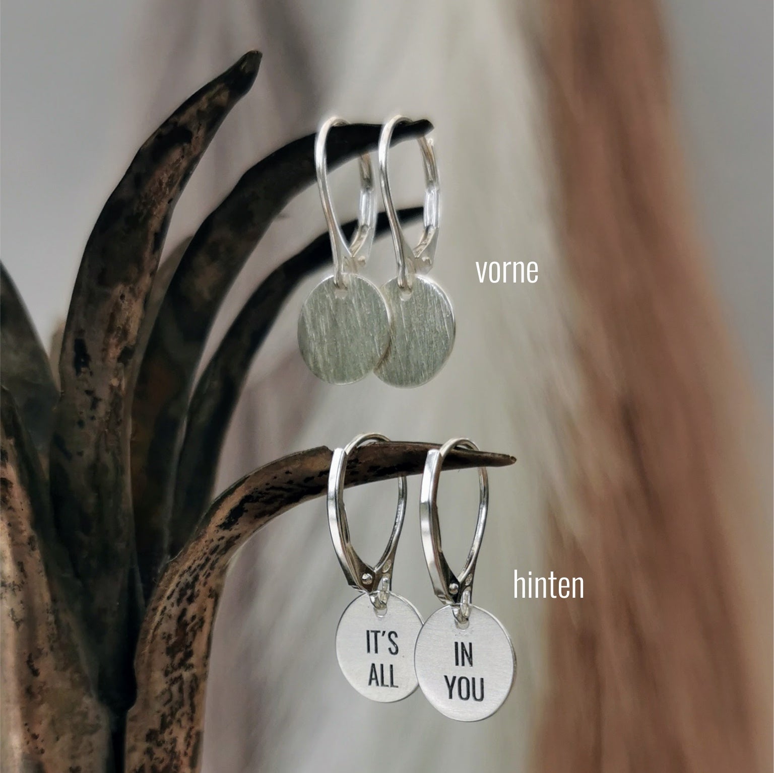 Ohrringe "Schreibs dir hinter die Ohren" 925er Silber, It´s all in you