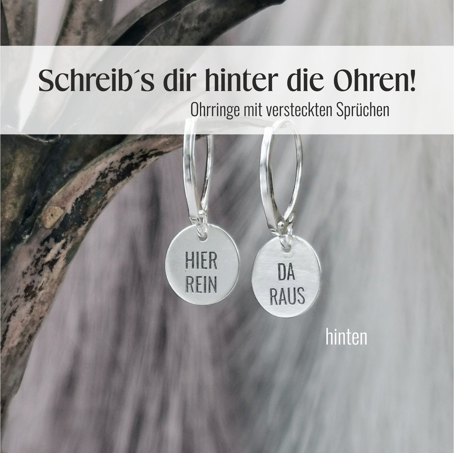 Ohrringe "Schreibs dir hinter die Ohren" 925er Silber, It´s all in you
