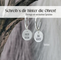 Ohrringe "Schreibs dir hinter die Ohren" 925er Silber, It´s all in you