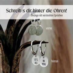 Ohrringe "Schreibs dir hinter die Ohren" 925er Silber, It´s all in you