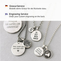 Kettenanhänger mit deinem Fingerabdruck und Gravur auf der Rückseite, handgefertigt aus Sterlingsilber mit Lasergravur animoART