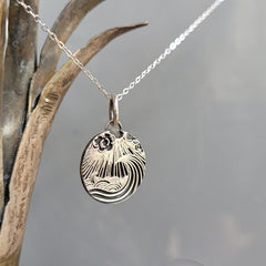 Anhänger Meer im Sonnenschein, recyceltes Silber, handgefertigt - animoART