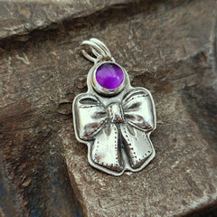 Anhänger "Schleife mit Amethyst" aus recyceltem Silber - animoART
