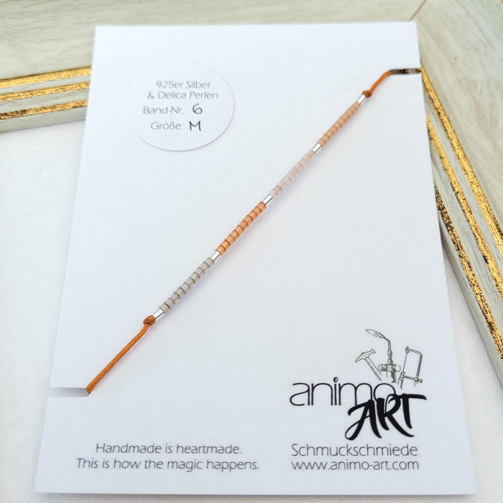 Armband "Sweet Pearls No.1" Textilband, größenverstellbar, - animoART