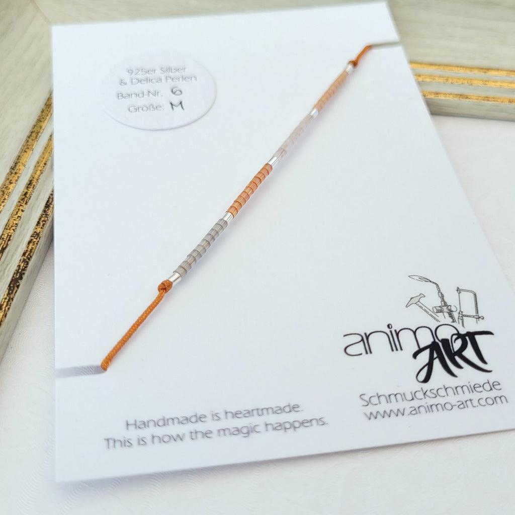 Armband "Sweet Pearls No.1" Textilband, größenverstellbar, - animoART