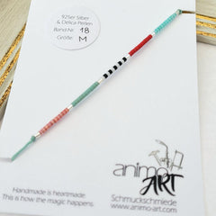 Armband "Sweet Pearls No.4" Textilband, größenverstellbar - animoART