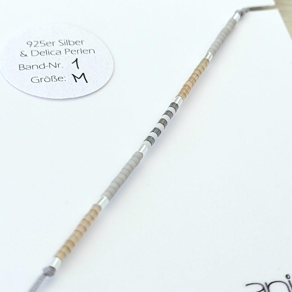 Armband "Sweet Pearls No.6" Textilband, größenverstellbar - animoART