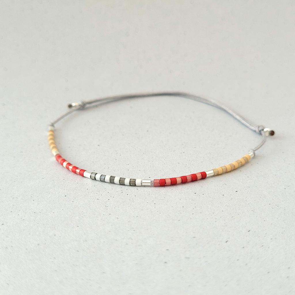 Armband "Sweet Pearls No.8" Textilband, größenverstellbar, - animoART