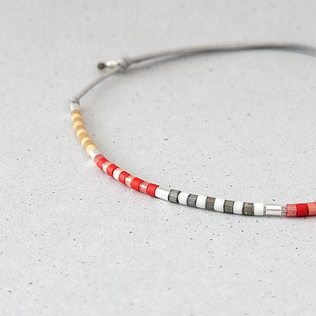 Armband "Sweet Pearls No.8" Textilband, größenverstellbar, - animoART