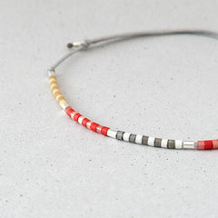 Armband "Sweet Pearls No.8" Textilband, größenverstellbar, - animoART