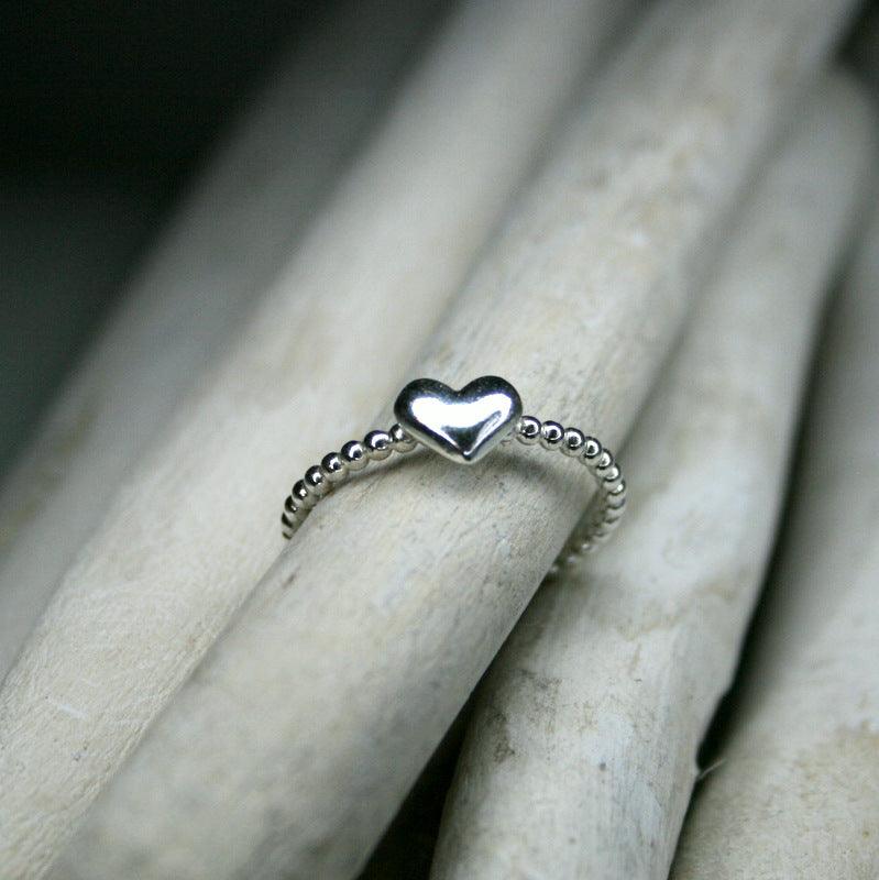 Kugelring mit Herz in Silber - animoART