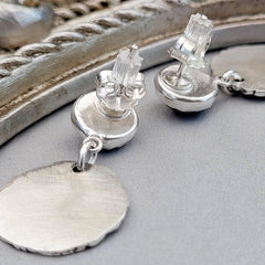 Ohrringe "Barock" mit schwarzem Achat, Ohrstecker, recyceltes 925er Silber - animoART