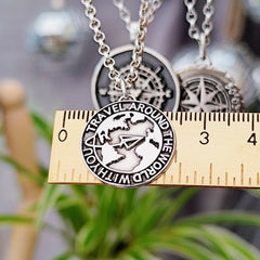 Kettenanhänger "Travel around the world" 925er recyceltes Silber