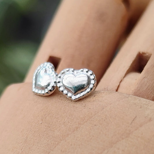 Ohrringe "Mini - Herz" Ohrstecker, recyceltes 925er Silber