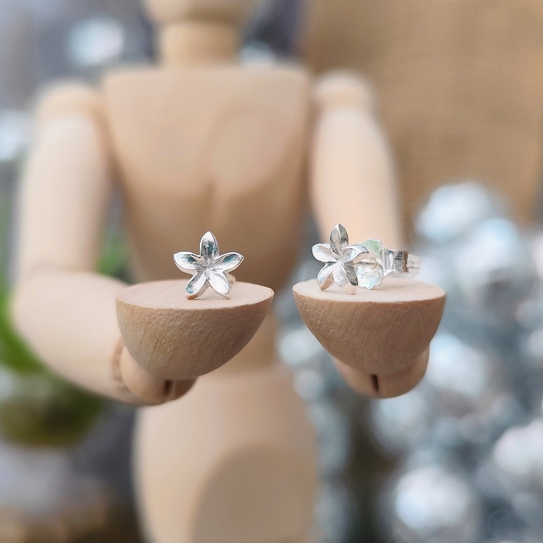 Ohrringe "Blüten" recyceltes Silber