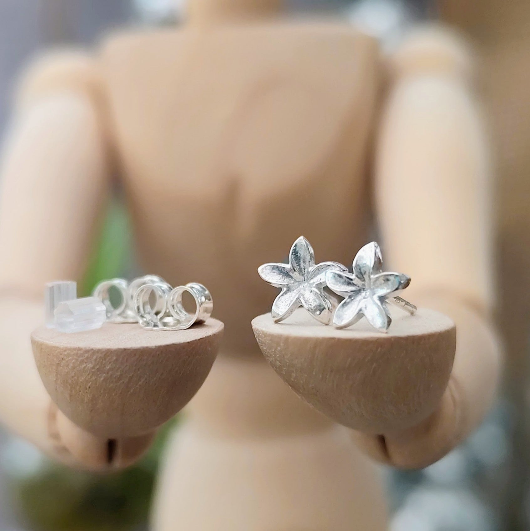 Ohrringe "Blüten" recyceltes Silber