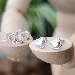 Ohrringe "Mini - Herz" Ohrstecker, recyceltes 925er Silber
