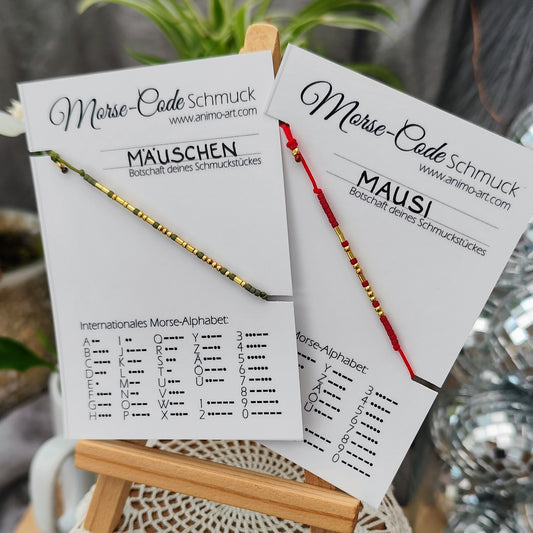 Morse - Code Armband mit Name, Textilarmband LADYLIKE oder UNISEX