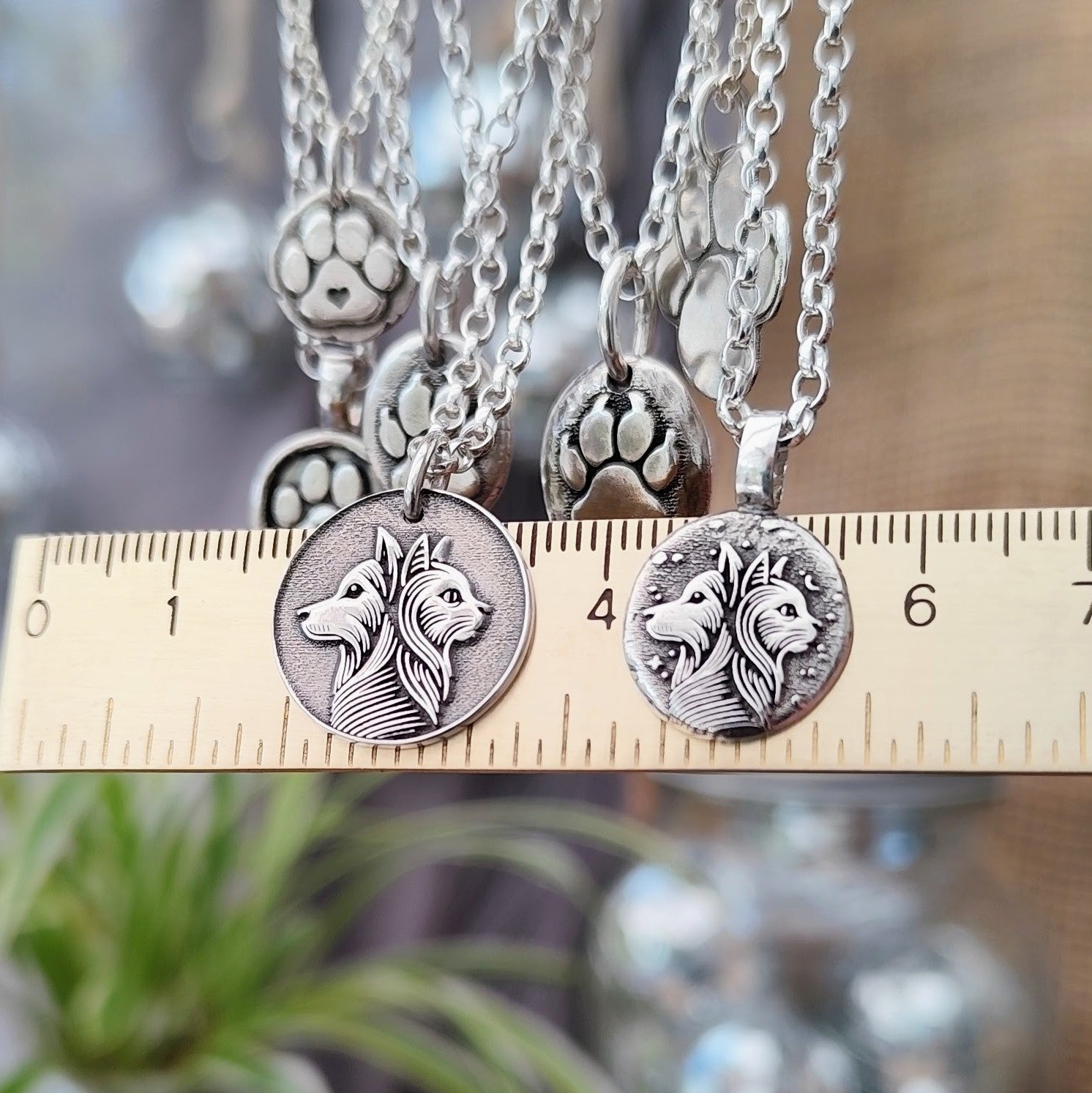 Kettenanhänger "Hund & Katze" 925er recyceltes Silber