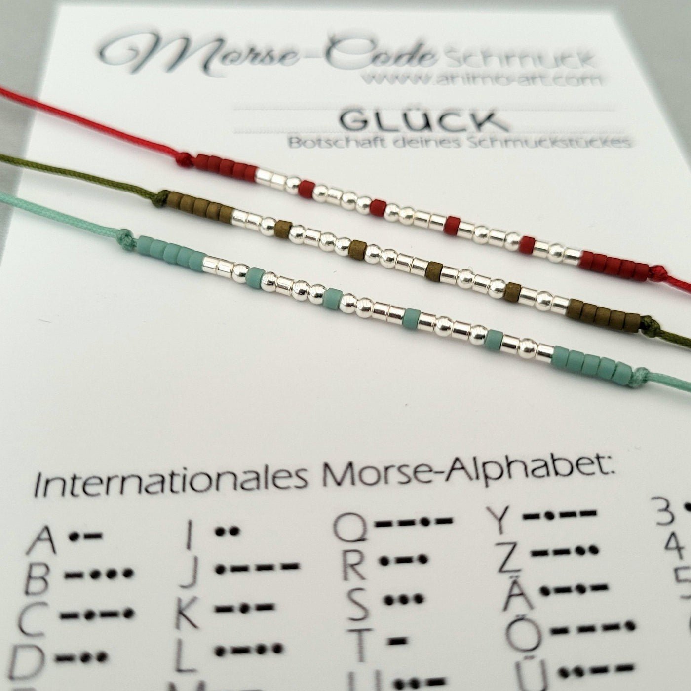 Morse - Code Armband mit Name, Textilarmband LADYLIKE oder UNISEX