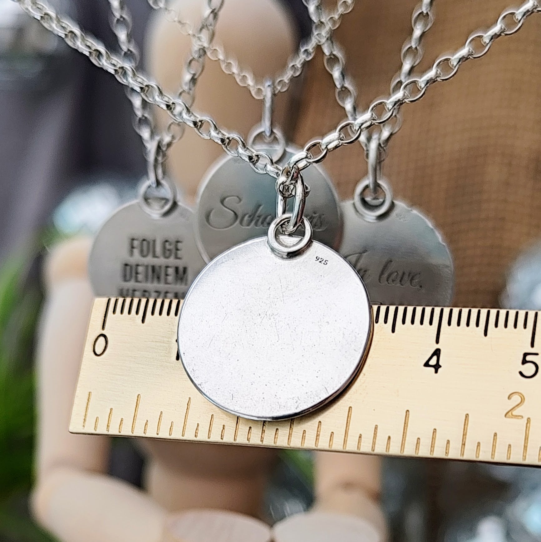 Kettenanhänger "Lebensbaum Yin Yang" recyceltes Silber, handgefertigt