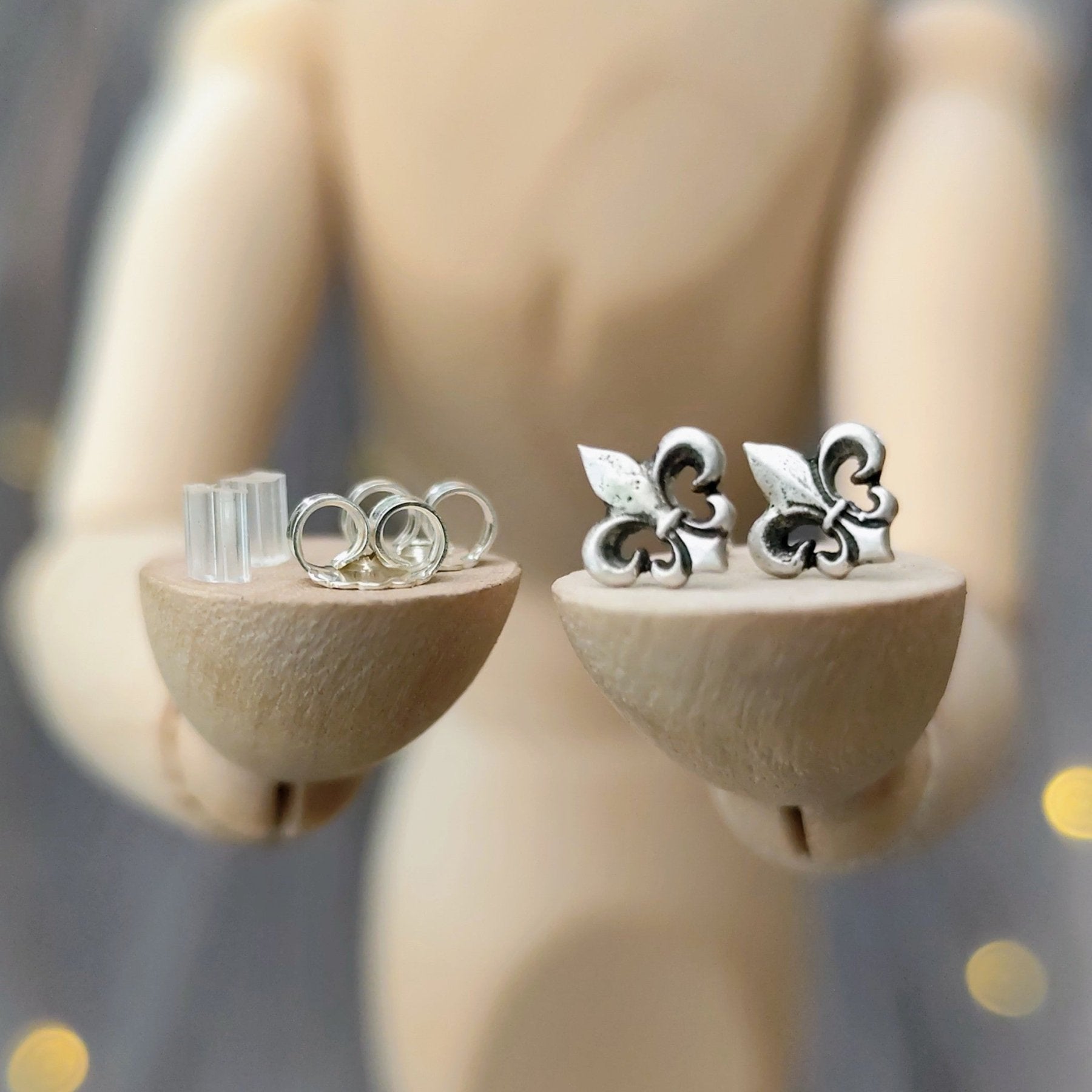 Ohrringe "Fleur de Lis" 925 Silber, matt, Handgefertigt