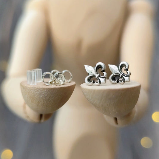 Ohrringe "Fleur de Lis" 925 Silber, matt, Handgefertigt