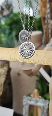 Kettenanhänger "Kompass" aus recyceltem 925er Silber, handgefertigt in Deutschland